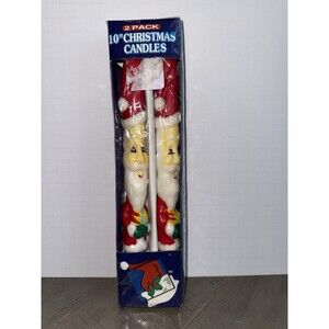 Vintage Santa Candles 10" Tapers Unused in Original Box